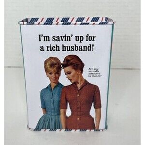 Blue Q Coin Bank Aluminum "saving Up For A Rich Husband"